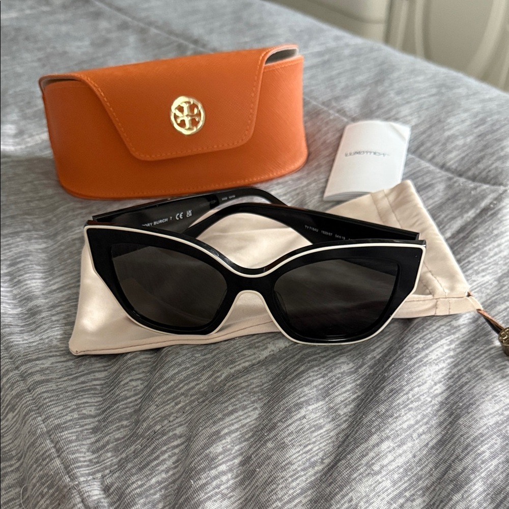 Tory Burch Black and White Sunglasses